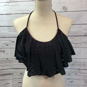 3/$10 OP Black and Hot Pink Flounce Bikini Top, 11